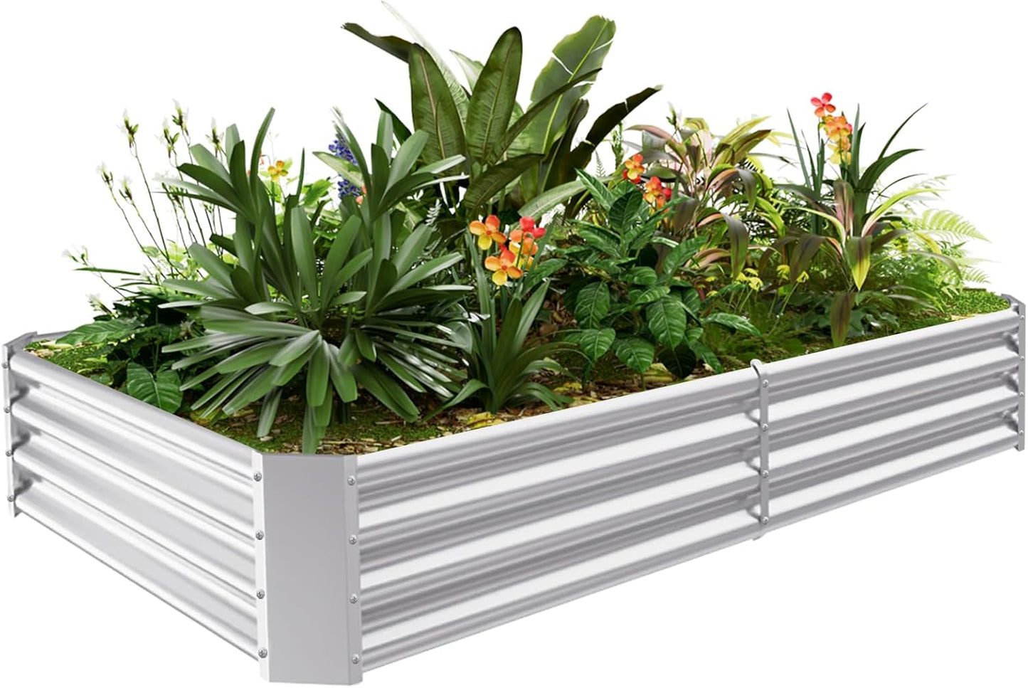 Land Guard 631ft Galvanized Metal Raised Garden Bed for Vegetables