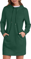 Womens Sweatshirt Dress Long Sleeve Hoodies Mini Dress - Cozy