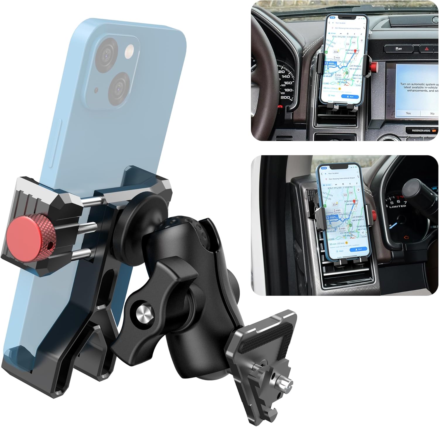 Upgraded Vent Aluminum Phone Mount for Ford F-150 and More
