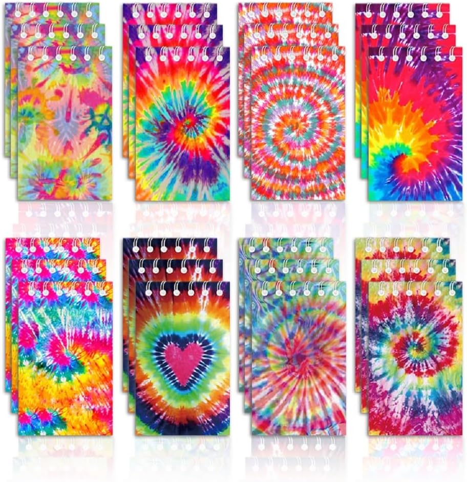Fun Tie Dye Notepads - 8 Spiral Styles