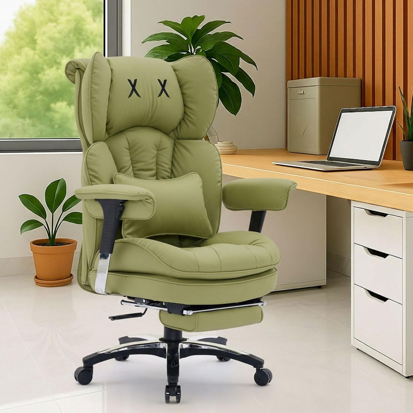 Ergonomic Big and Tall Office Chair with Footrest for Comfort