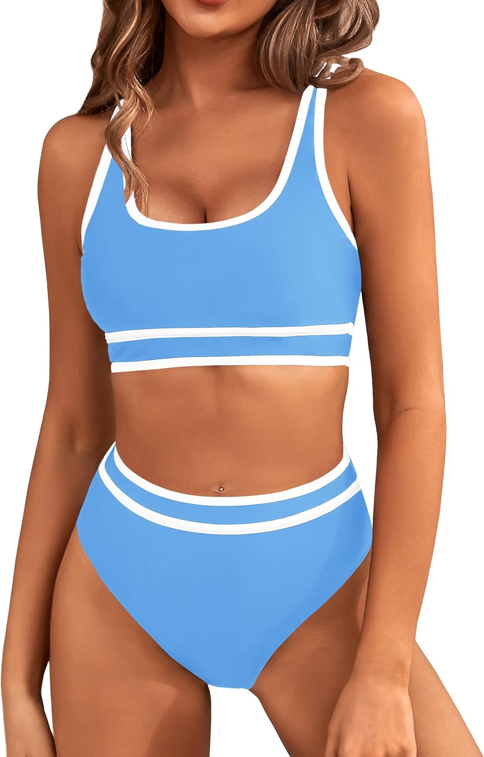 BMJL Women's High Waisted Bikini Sets for Sporty Summer Fun