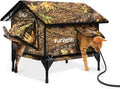 Heated Cat House for Outside (Leaves, M) - Weatherproof Insulated