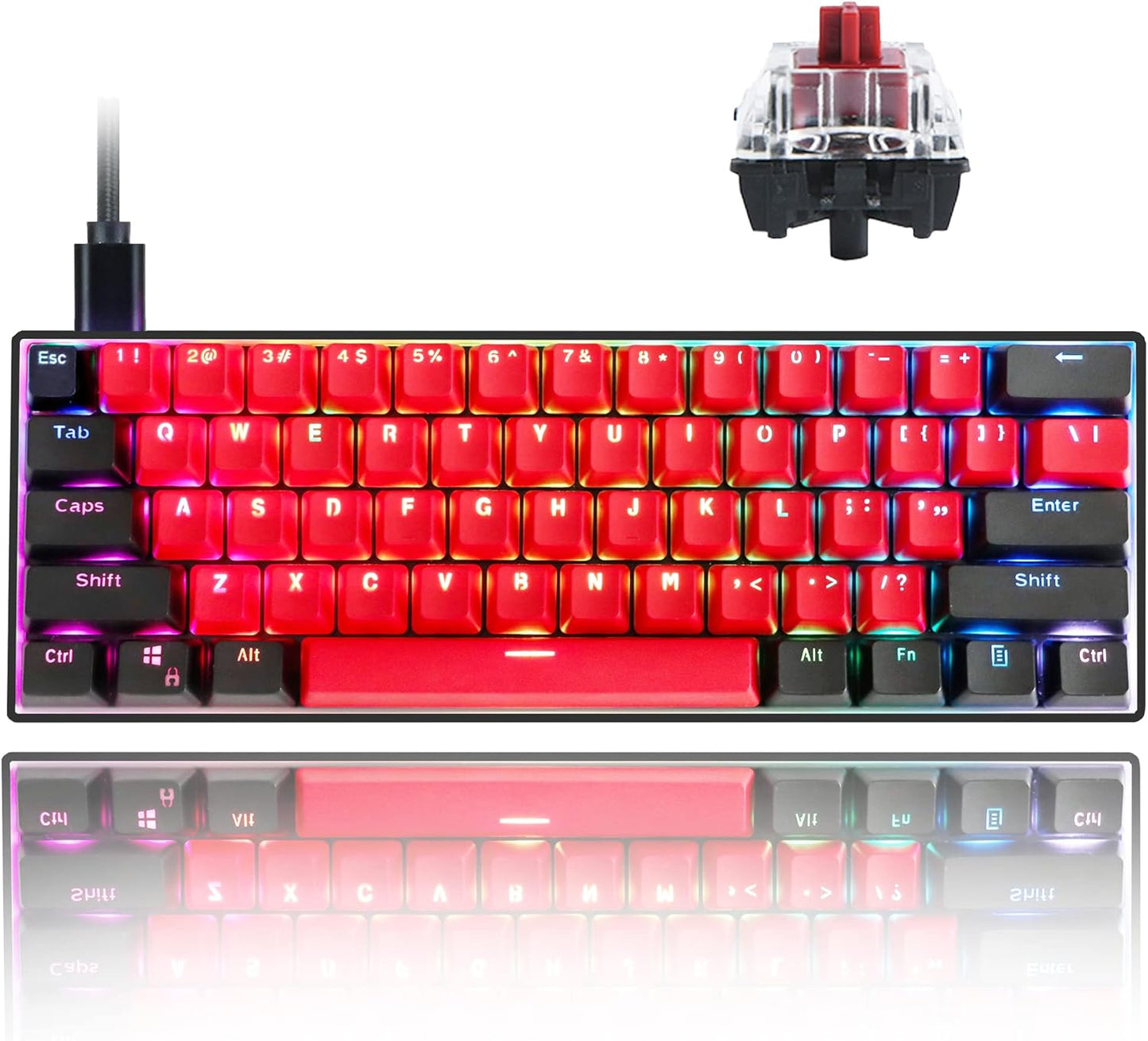 Guffercty kred SK61 60% Mechanical Keyboard with RGB Backlight