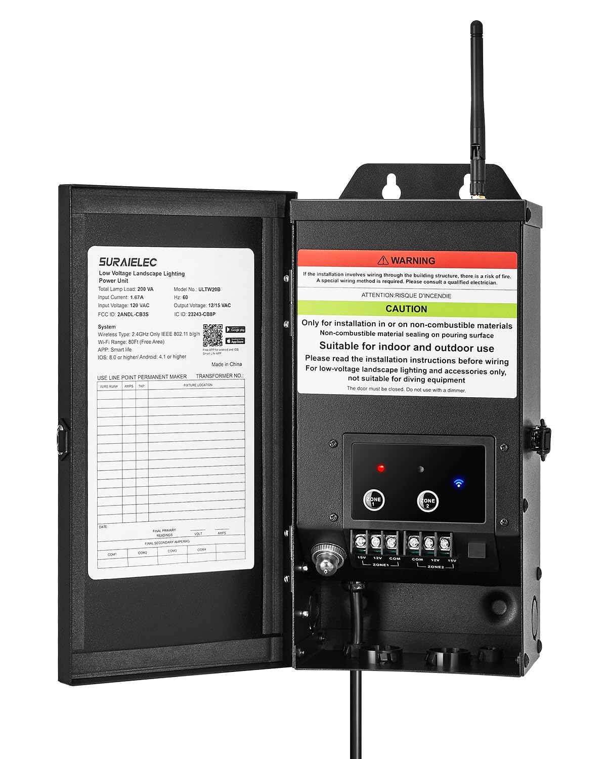 SURAIELEC Smart Wi-Fi Low Voltage Transformer for Landscape Lighting