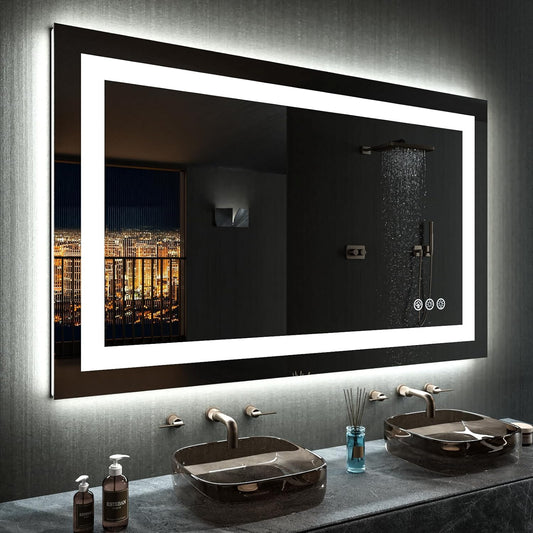 LOAAO 40X24 LED Bathroom Mirror with Lights and Anti-Fog Feature