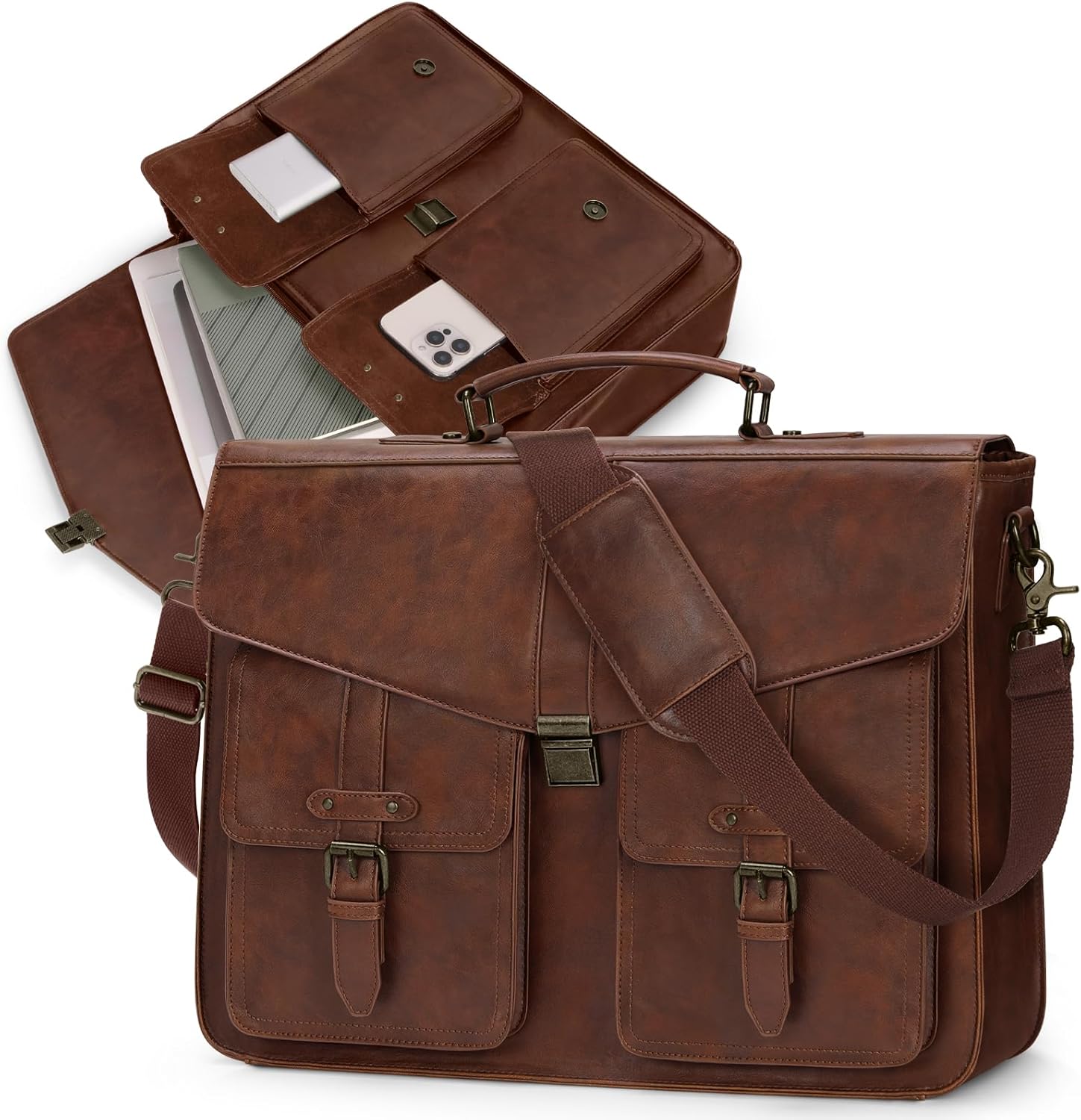 RAINSMORE Messenger Bag for Men 17 Inch Laptop Briefcase