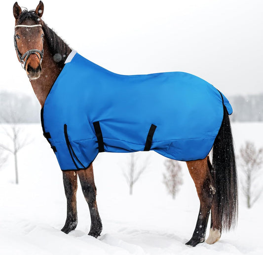 72 Inch Waterproof Horse Turnout Blanket for Heavy Winter Snow, Royal Blue