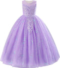 Sequin Appliques Flower Girl Dress for Kids - Shiny Tulle Gown