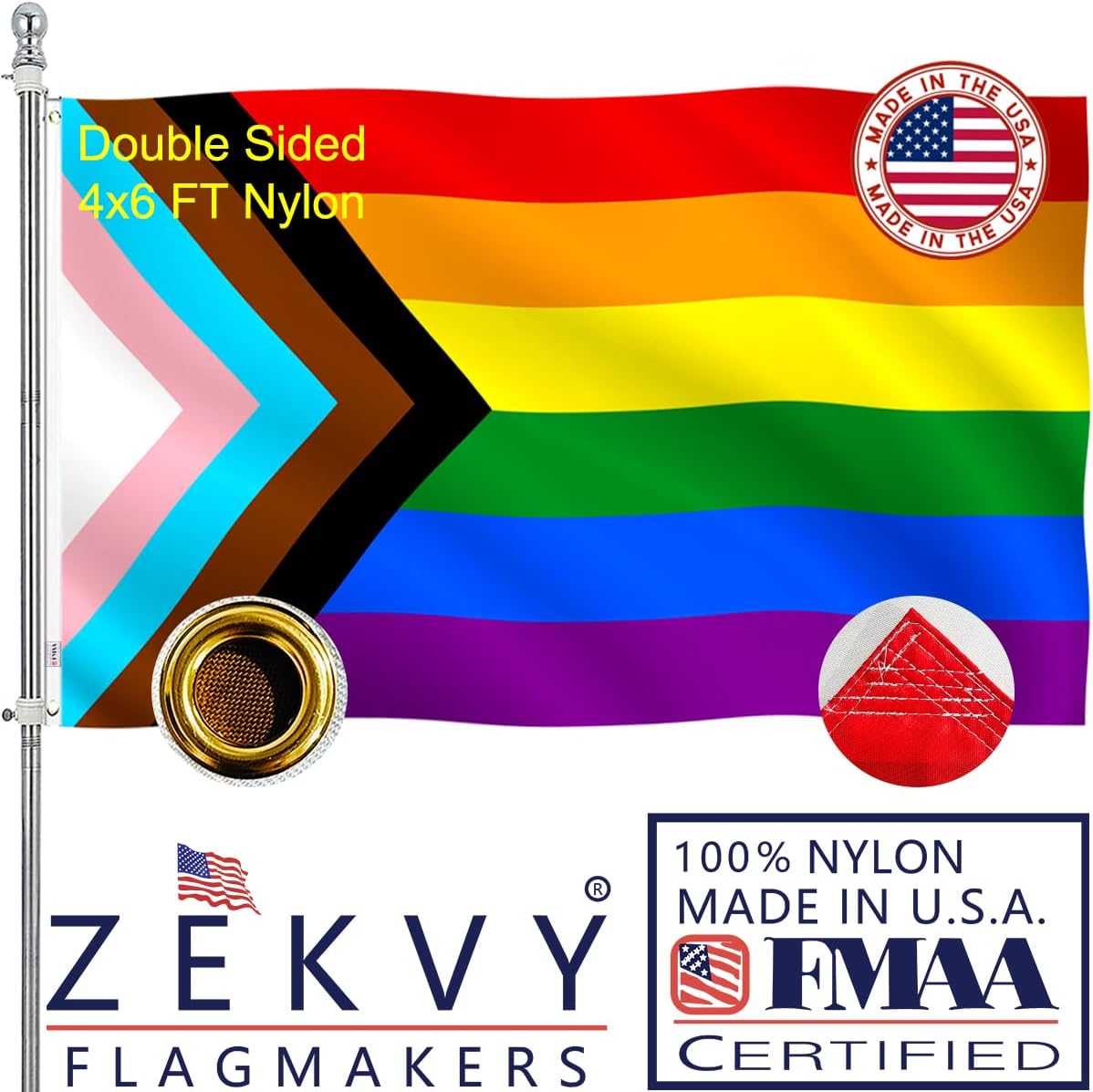 Vivid Color 4x6 Outdoor Pride Flag - Heavy Duty Nylon Quality