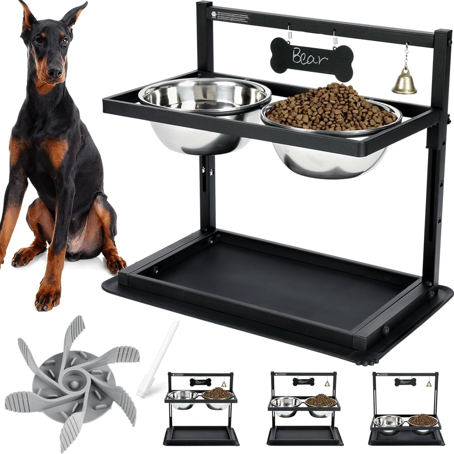 Elevated Dog Bowls by SHAINFUN - Slow Feeder for Healthy Eating