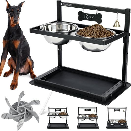 Elevated Dog Bowls by SHAINFUN - Slow Feeder for Healthy Eating