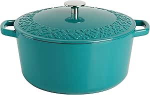Savory Saffron 6Qt Cast Iron Dutch Oven for Perfect Cooking