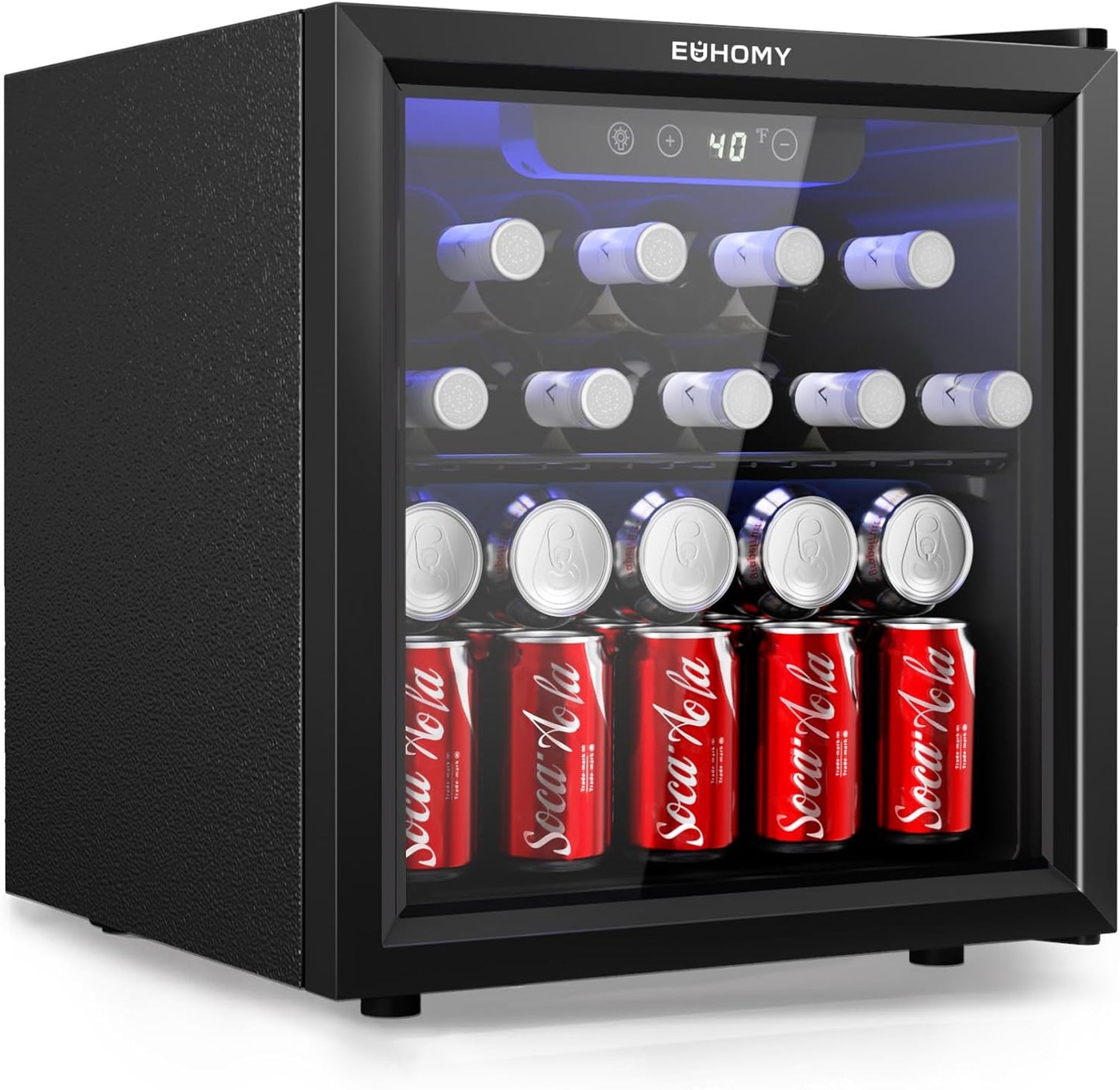 EUHOMY 48 Can Beverage Refrigerator Mini Fridge for Drinks