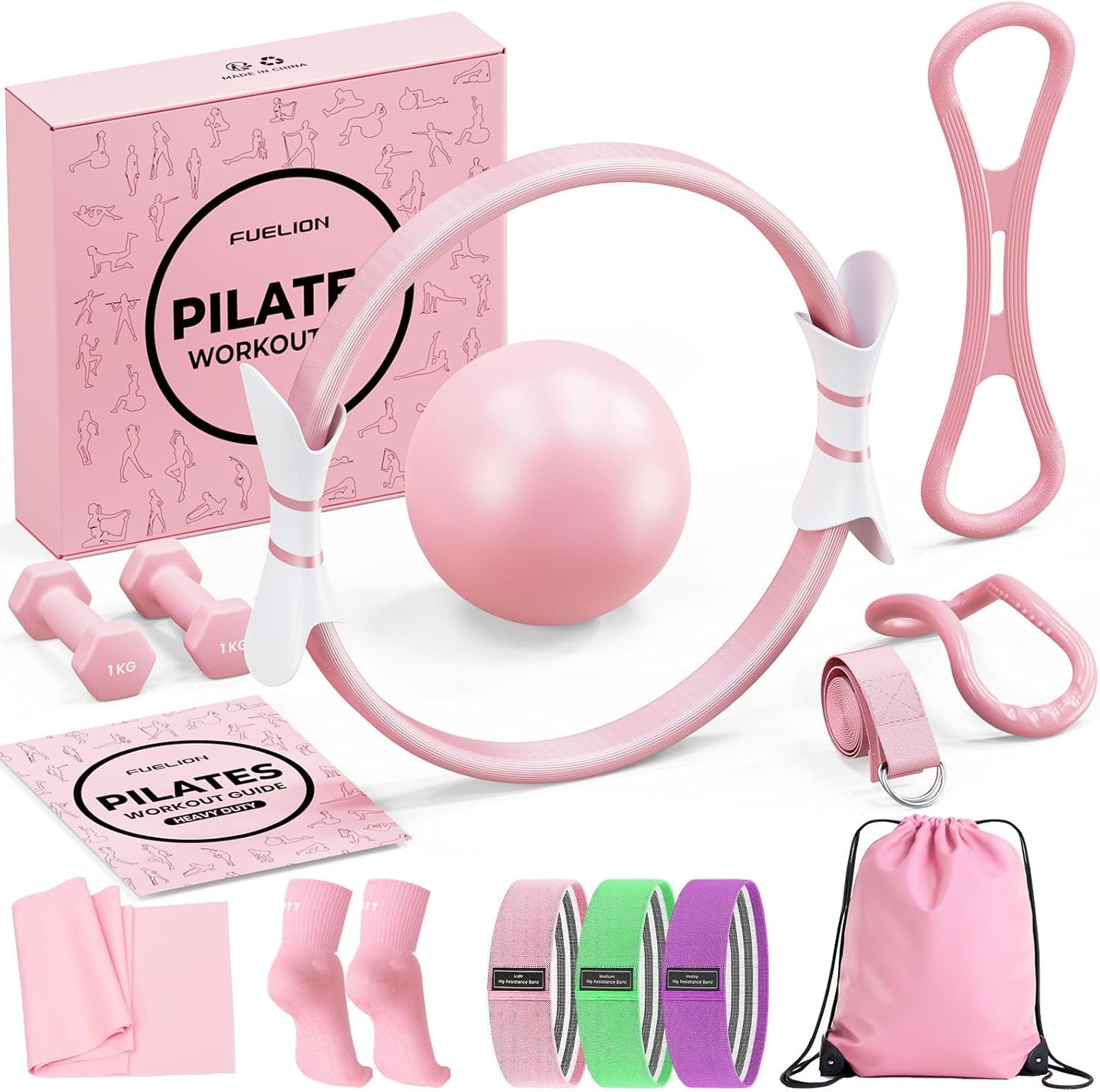 Pilates Ring Set for Women - Complete Home Workout Kit
