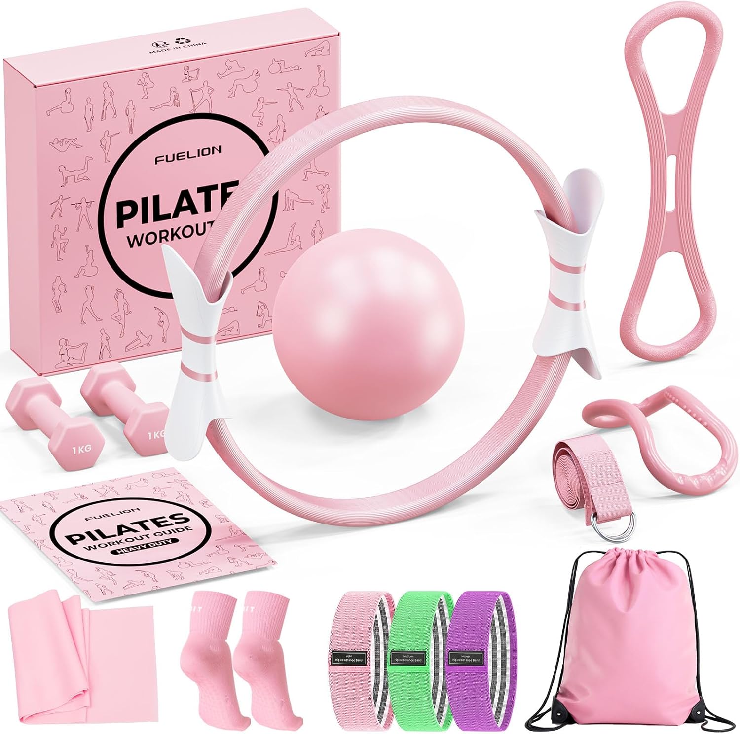 Pilates Ring Set for Women - Complete Home Workout Kit