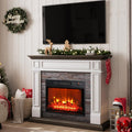 Naice 44in Electric Fireplace Mantel - Farmhouse Stacked Stone