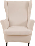 Jacquard Wing Chair Slipcovers 2 Piece Stretch Wingback Cover