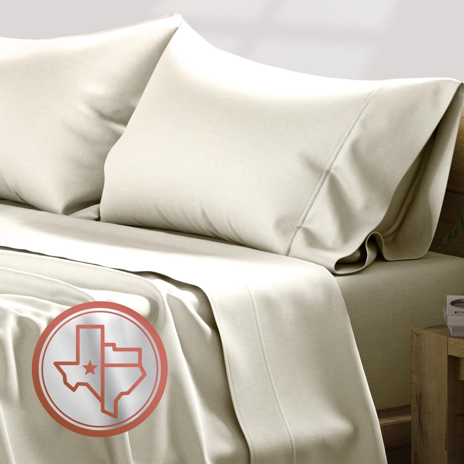 100% Egyptian Cotton King Size Sheets Set - Luxury Comfort