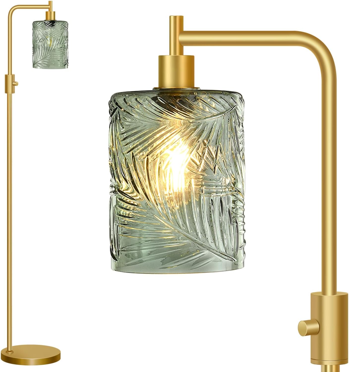 Upgraded Dimmable Glass Floor Lamp for Living Room and Office