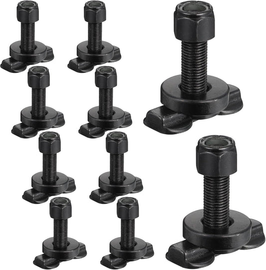 Therwen 10 Pcs L Track Double Lug Stud Nut Fitting for Cargo Control