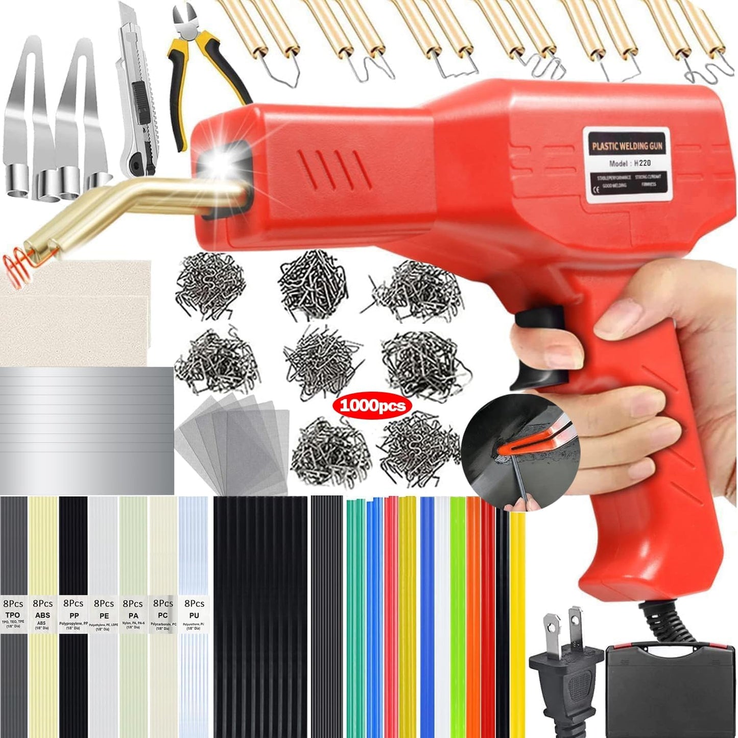 220W Plastic Welder Kit for Car Bumper and Various Repairs