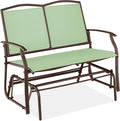 Sage Green 2-Person Patio Swing Glider Loveseat - Smooth Glide