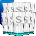 Personalized Beer Glasses Set of 10 for Custom Drinking Gifts