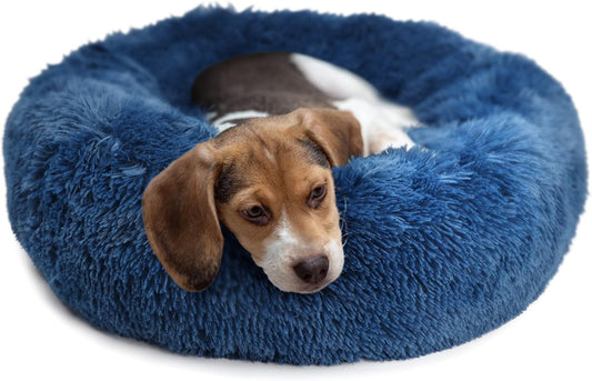 Calming Dog Bed for Medium Dogs - Plush Faux Fur Comfort