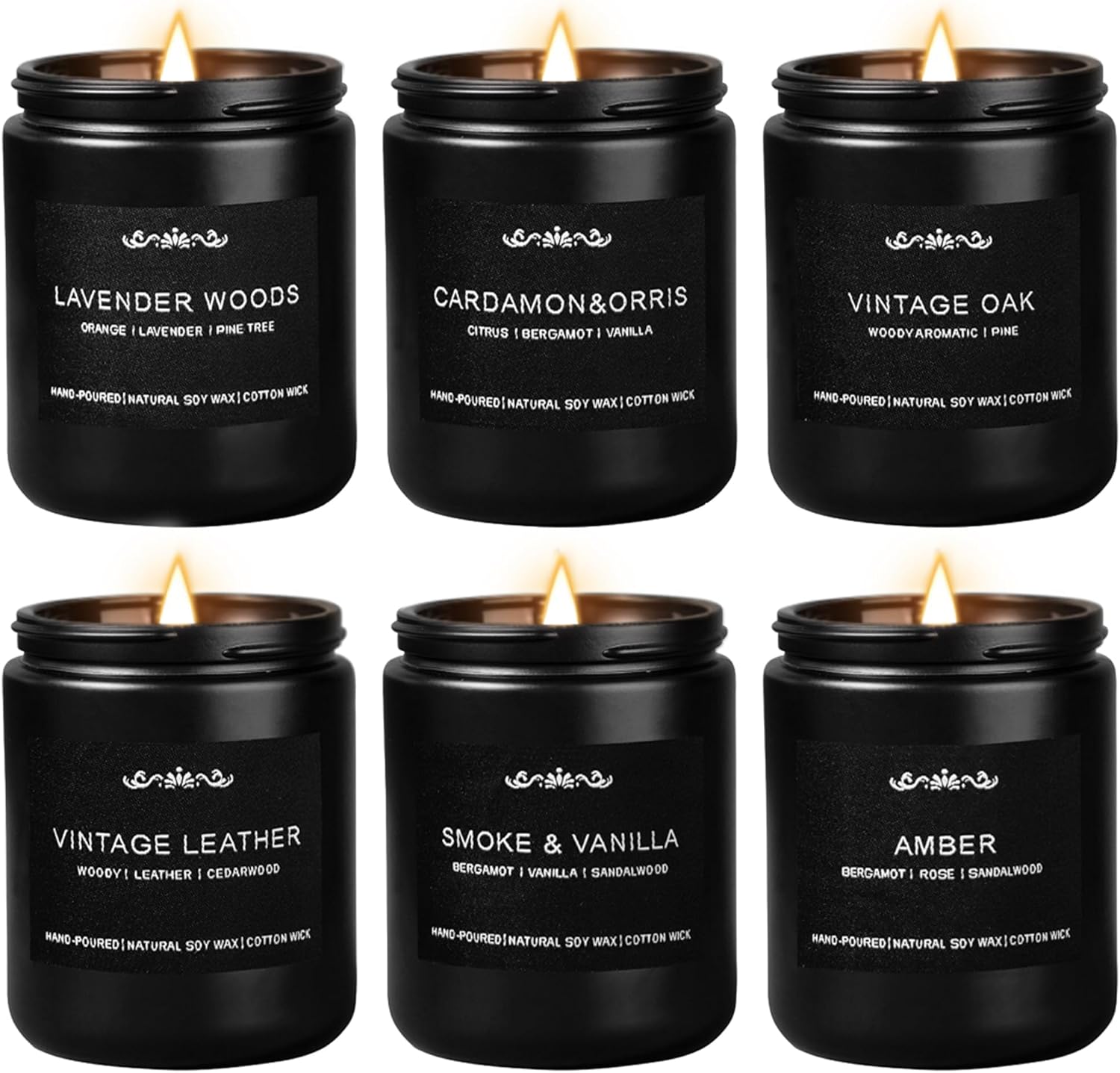 Scented Candles for Men - 6-Pack Aromatherapy Gift Set