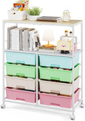 8 Drawers Rolling Storage Cart with Wooden Top - Versatile Organizing