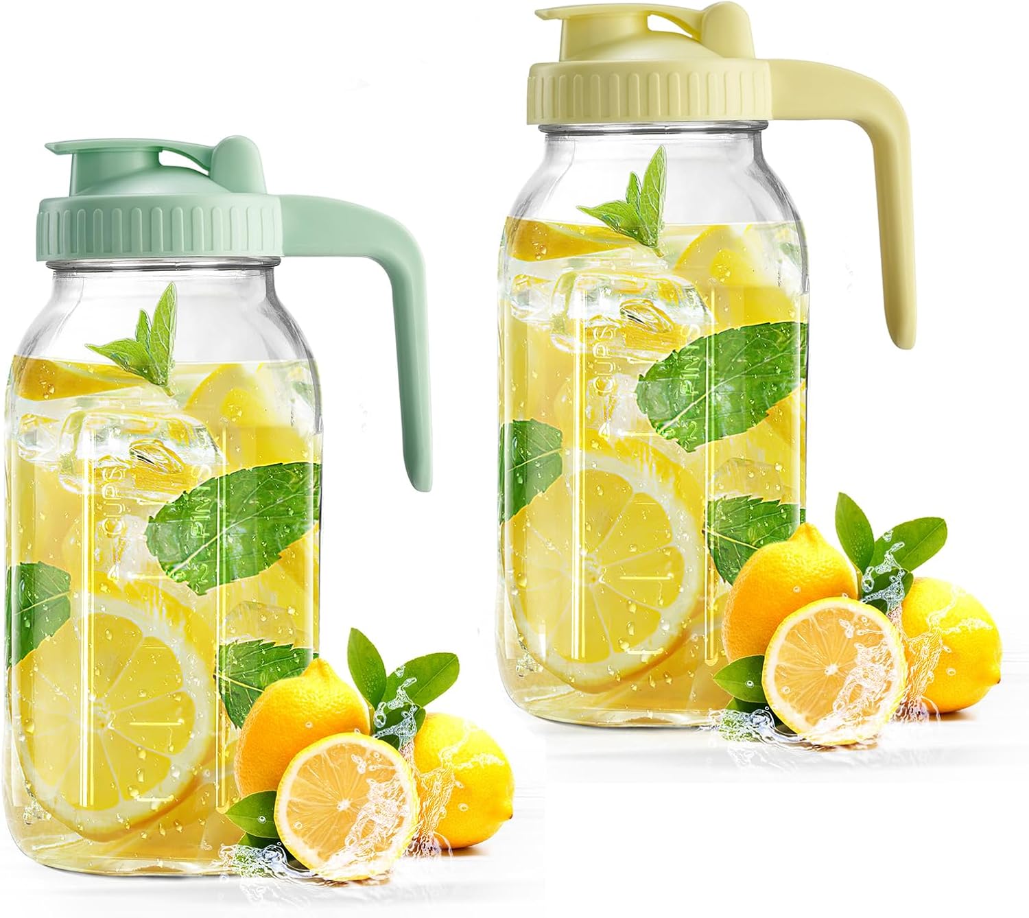 Mason Jar with Pour Spout Lid for Iced Tea and Juices