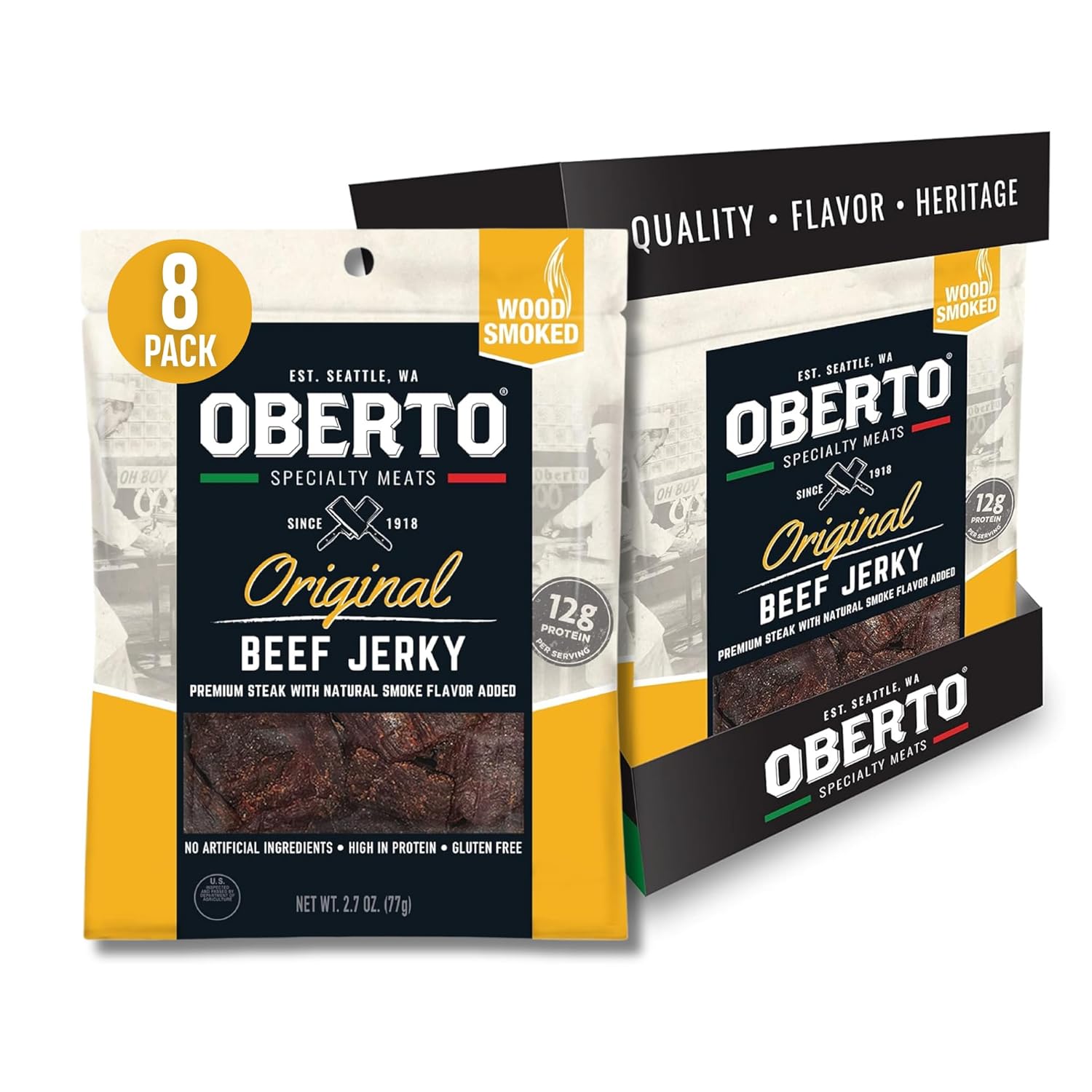 Oberto Specialty Meats Original Beef Jerky - High Protein Snack