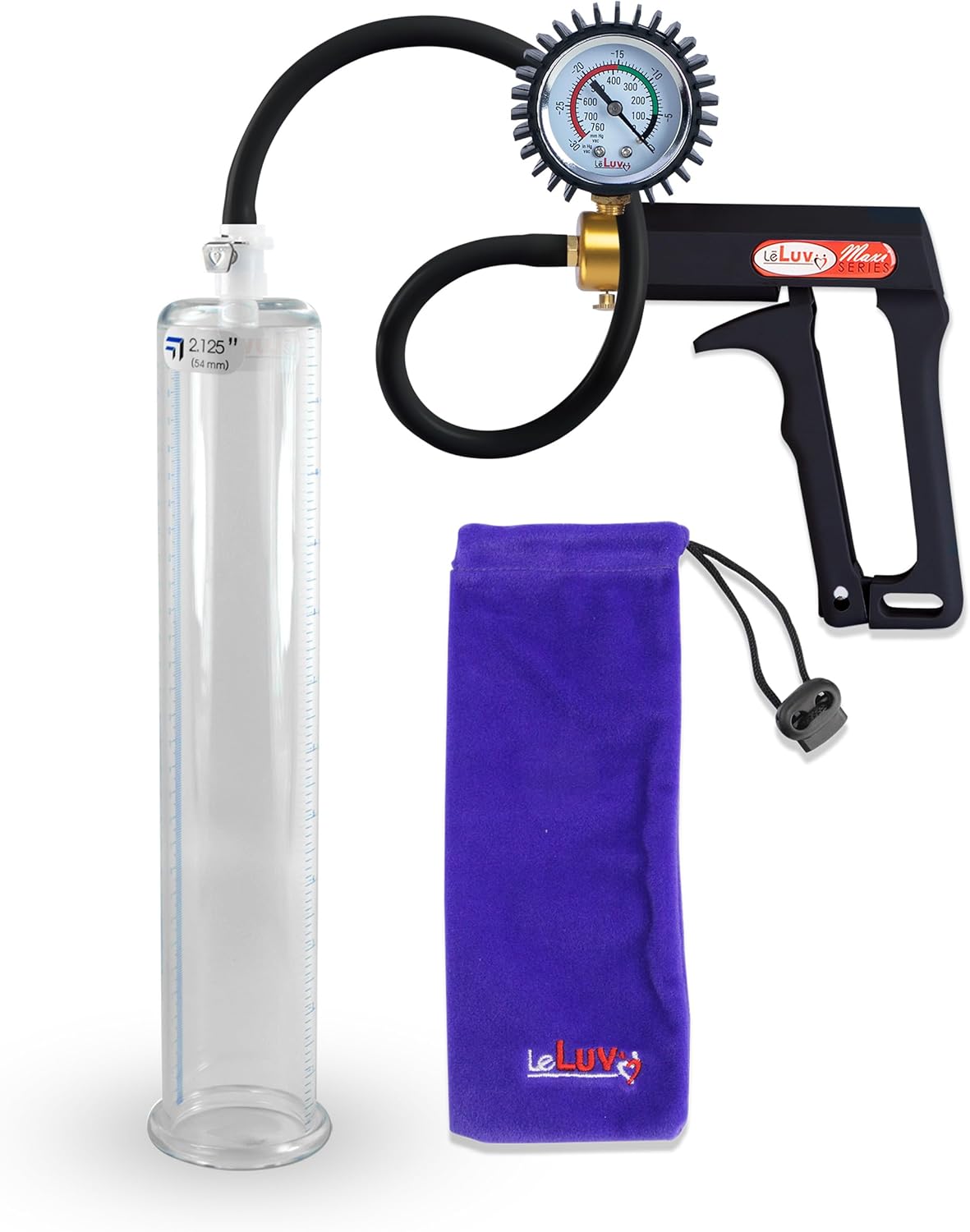 LeLuv Black Maxi Penis Pump with Premium Silicone Hose Kit