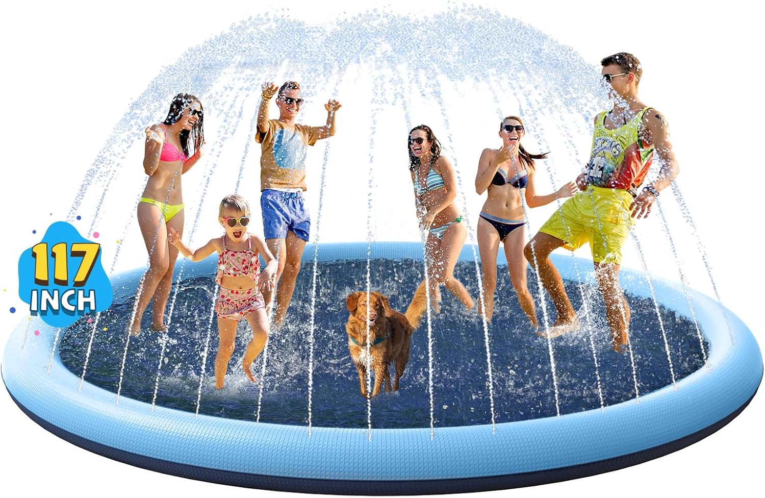 VISTOP Non-Slip Splash Pad for Kids and Dogs - Fun Summer Water Toy
