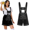 Populus Women Oktoberfest Lederhosen Outfit - Classic Black Shorts