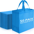 Reusable Non Woven Tote Bags Set of 50 for Shopping and Events