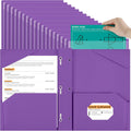 Plastic 3 Prong Folders with Clear Front Pocket - Durable 72-Pack