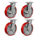 8 in x 2 in Heavy Duty Casters with 6000 lb Set Capacity - Industrial