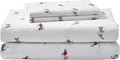 Flannel Sheets Queen Size Ski Slope White - Touchably Soft Cotton