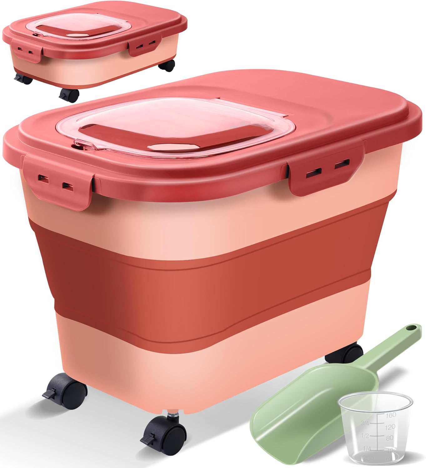 Collapsible Dog Food Storage Container with Airtight Seal