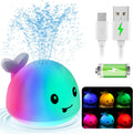 Whale Bath Toy Sprinkler for Babies - Rechargeable Light Up Bath Toy