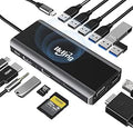 USB C Hub 15-in-1 Adapter - Dock with HDMI, Ethernet, Wireless Charge
