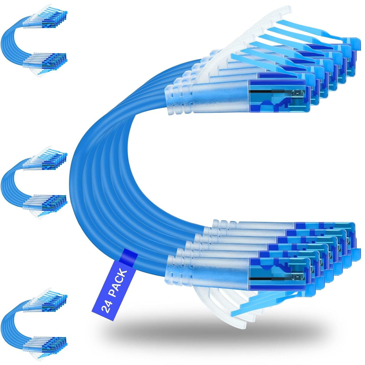 10Gbps Rojita Cat 6a Ethernet Cable - Ultra-Fast 24-Pack