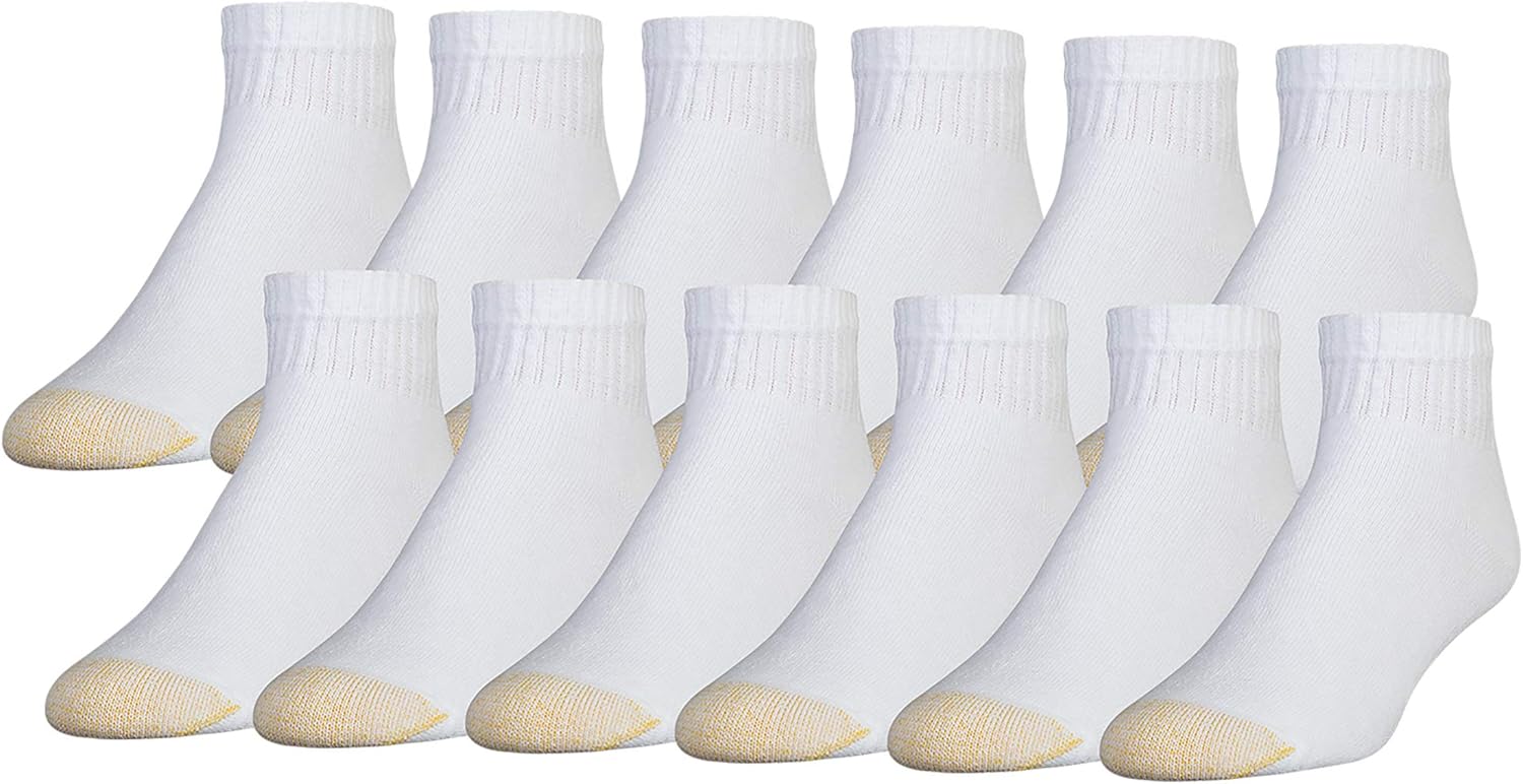 GOLDTOE Men's 656P Cotton Ankle Athletic Socks for Comfort