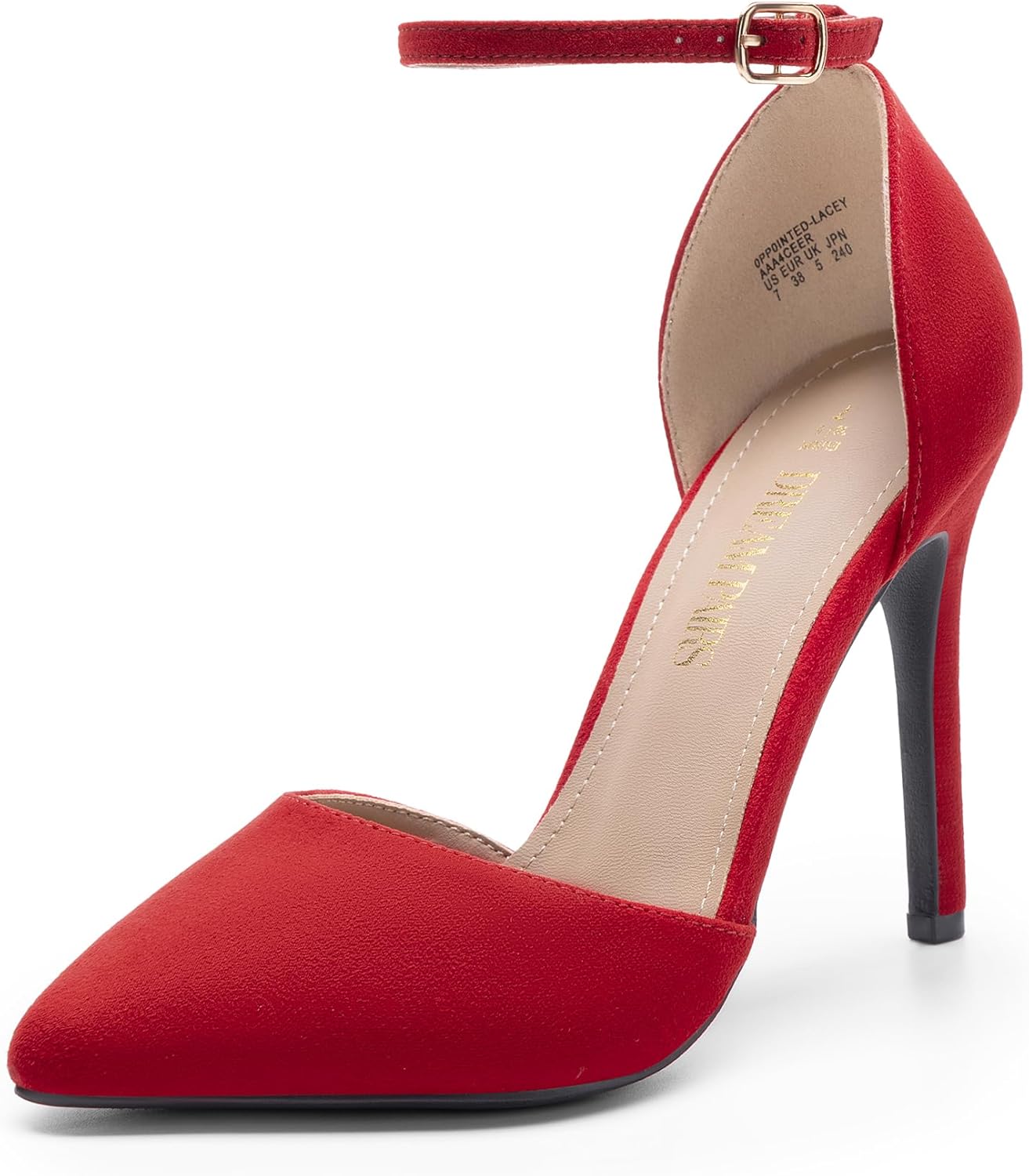 DREAM PAIRS Women's Pointed Toe Ankle Strap High Heel Pumps