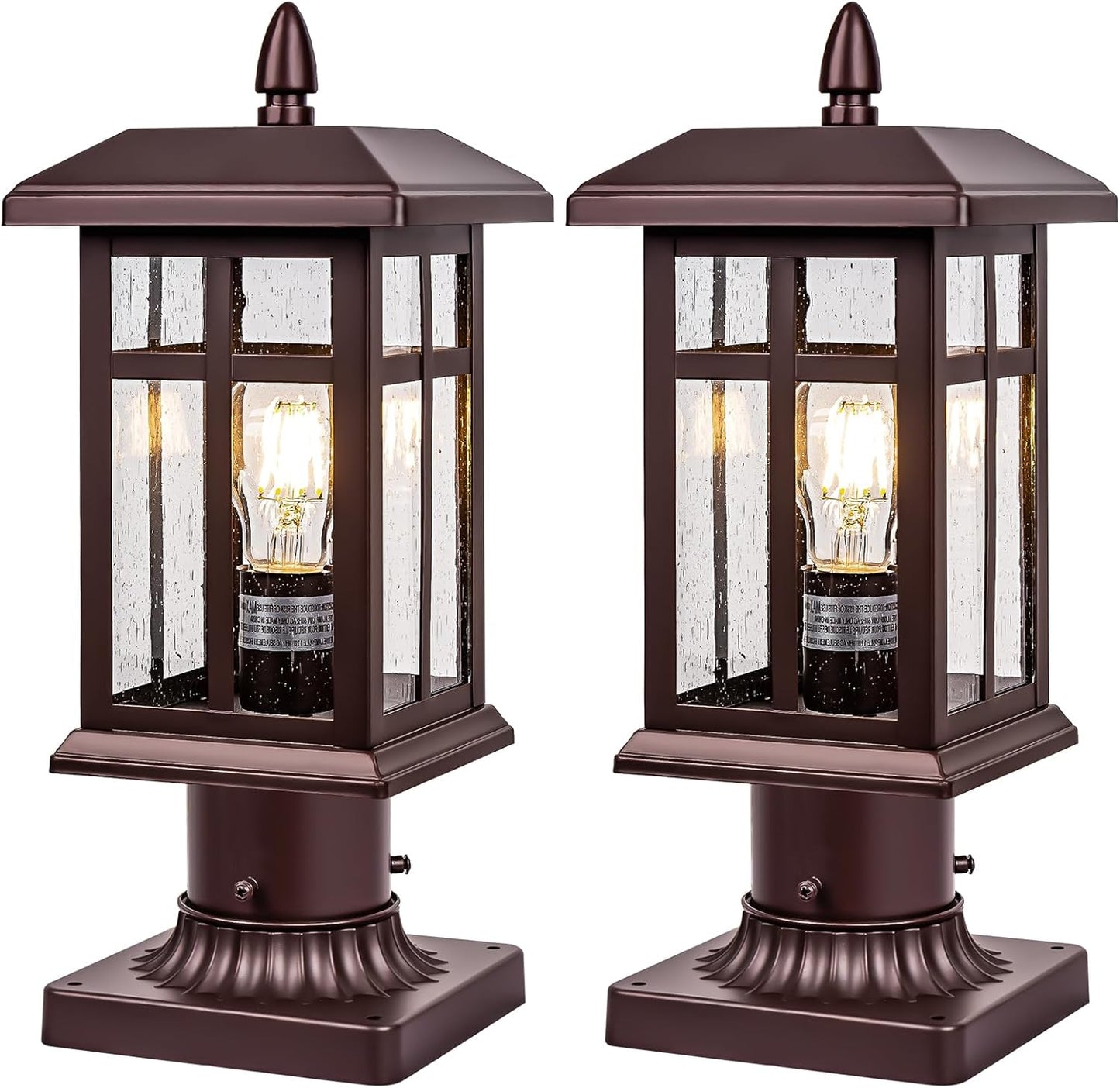 Bronze Post Light 2 Packs for Outdoor Garden and Patio Use