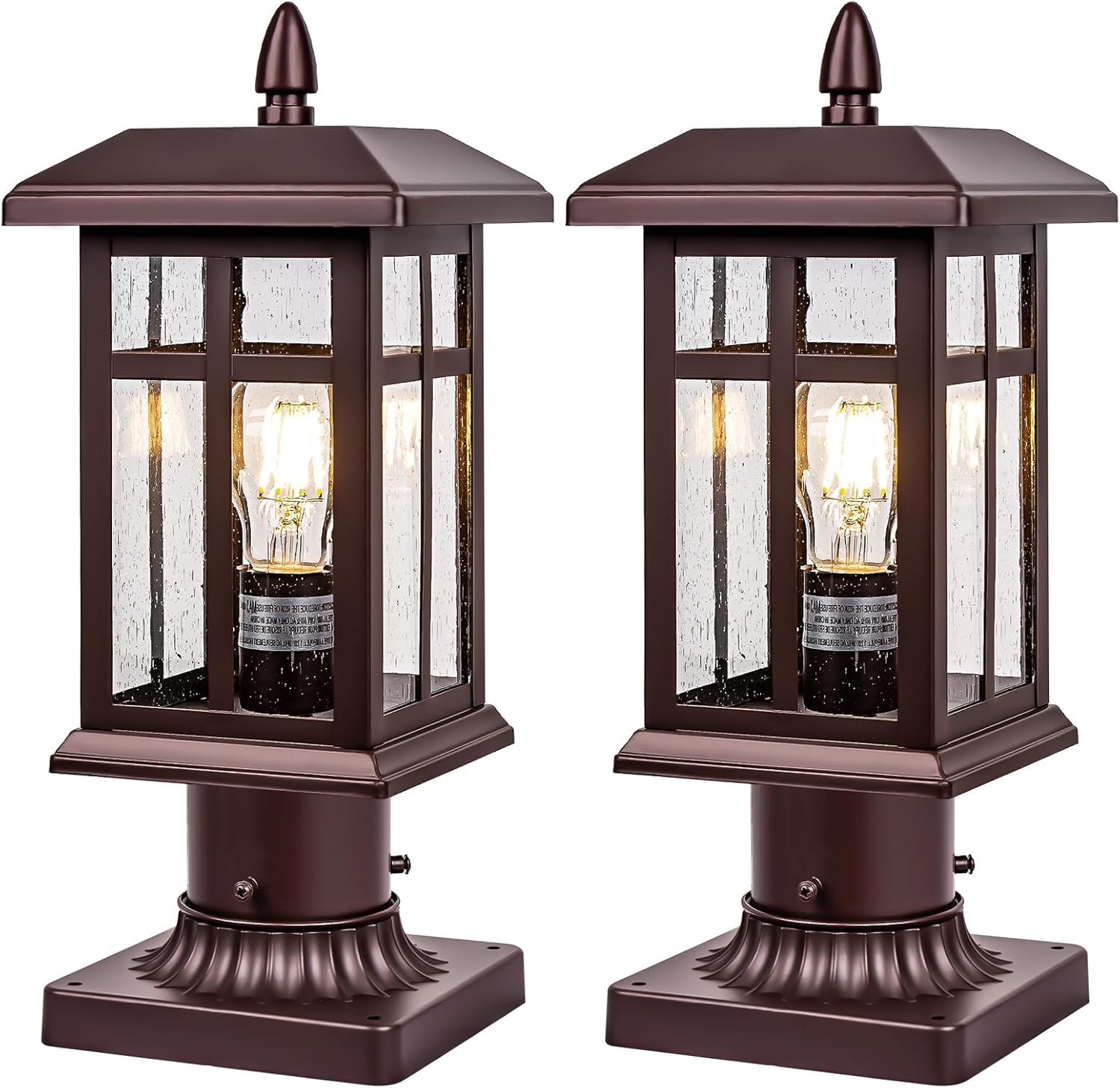 Bronze Post Light 2 Packs for Outdoor Garden and Patio Use