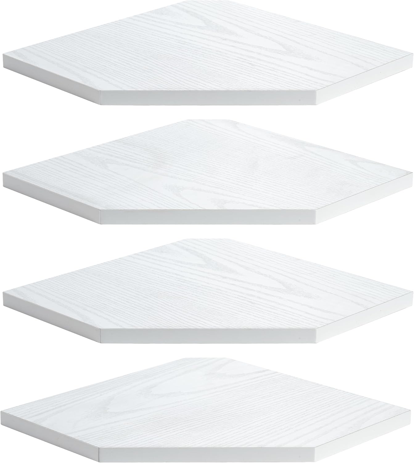 Corner Shelf Wall Mount Set of 4 Rustic White Floating Shelves