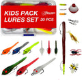 DeLong Lures 20-Piece Kids Fishing Lure Pack - Easy Pre-Rigged Kit